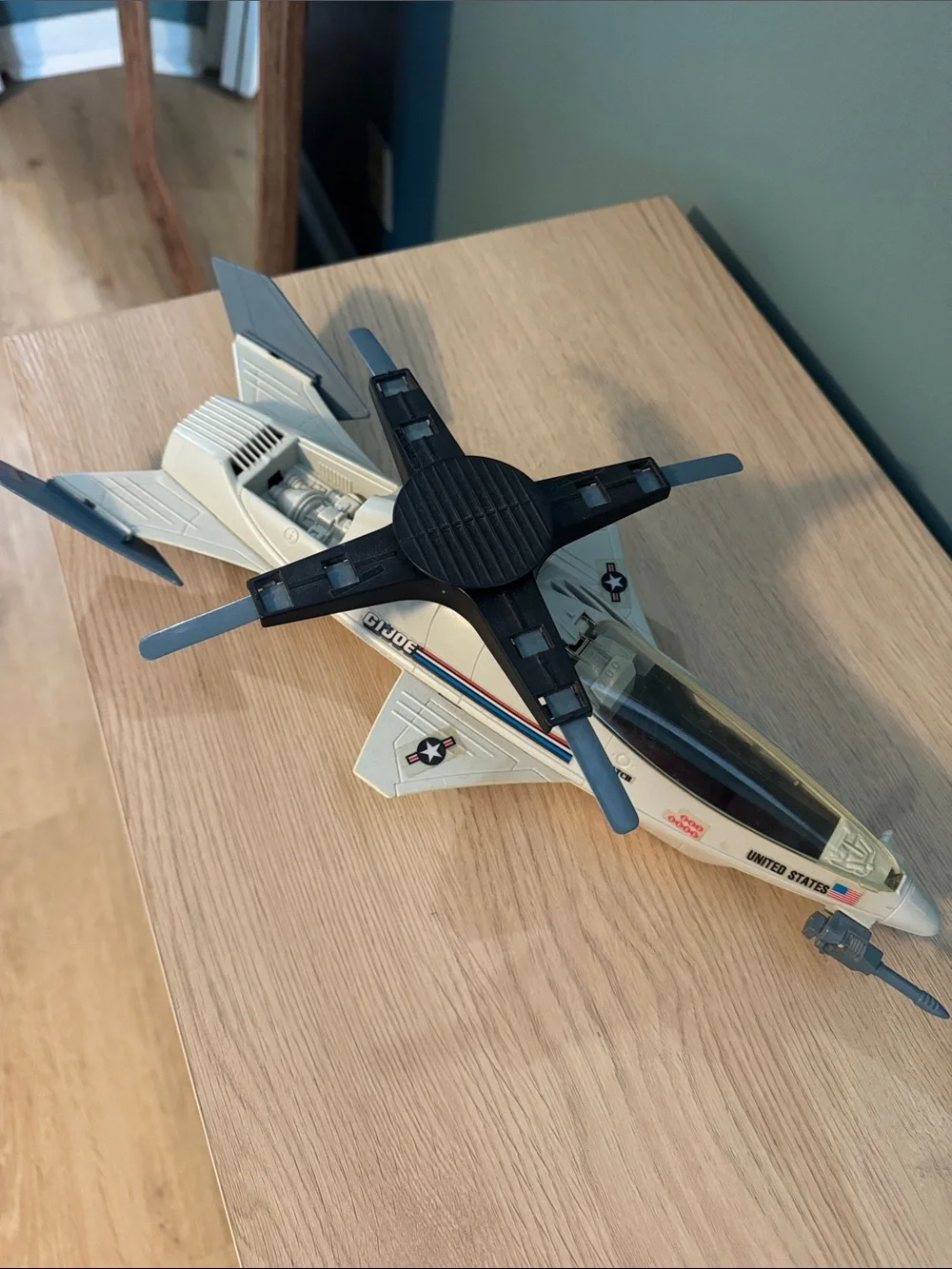 White Rescue Helicopter Toy with Black Rotors